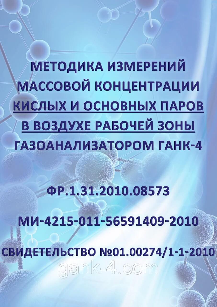 Методика измерений массовой концентрации кислых и основных паров